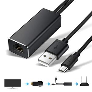 Nuevo adaptador de tarjeta de red Ethernet Micro USB Power a RJ45 10/100Mbps para Fire TV Stick Chromecast para Google- para el adaptador de Ethernet Chromecast