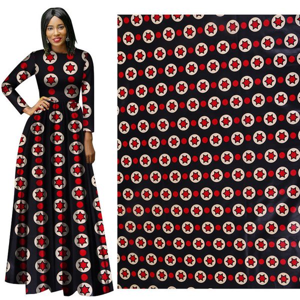 nouveau style ethnique de mode 100% coton imprimé tissu imprimé géométrique Tissu chaude Robe Africaine Jupe Ensemble tissu en gros