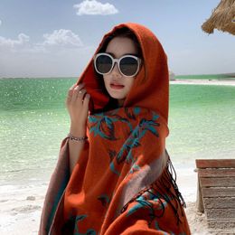 Nieuwe etnische stijl SU SHAWL Dames Outerwear Cape Scarf Lijiang Yunnan Tourism Deken Warm Hoodeded