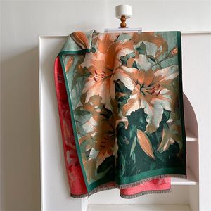 Nouveau style de peinture eurasienne boutique de mode écharpe femmes style ethnique népalais mélange de cachemire écharpe écharpe écharpe cou 185x60 cm