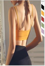 Nouveau EuroAmerican Wind Yoga Soutien-Gorge Women039s Double Slim Ceinture D'épaule Fitness gilet Beau Dos Sport Underwear8476123