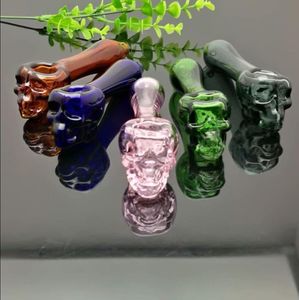 nouvelle Europe et Americaglass pipe barboteur pipe eau verre bang coloré crâne os flocon