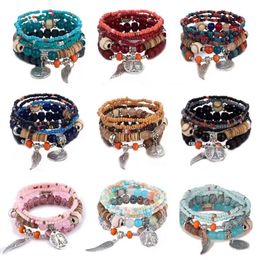 Nouveau bracelet européen et américain Bracelet Fashion Bohemian Princess Design Sense Butterfly Polka Dot Cross-Border Multi-couche Bracelet Set