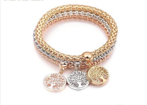 Nueva cadena de maíz europea y americana Crossorder para pulsera Shambala Diamonds Palomitas de maíz Threeecolor Life Flower Jewelry9745847