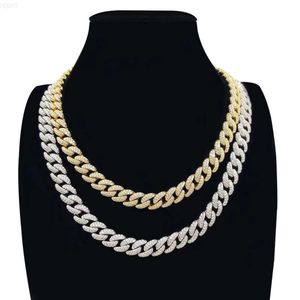 Nouvelle chaîne cubaine hip hop européenne et américaine complète Collier Silver Moissanite 925