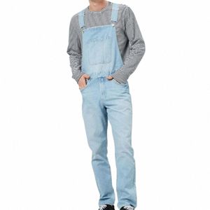 Nieuwe Europese en Amerikaanse mannen Denim Jumpsuits Lente en Herfst Riem Jeans Hoge Kwaliteit Lg Denim Bib Overalls voor Mannen p7e3 #