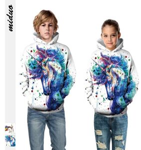 Nieuwe Europese en Amerikaanse Rainbow Horse 3D Digital Printing Children039S Sweater Men039s en Women039S Sport Baseball UN7097799