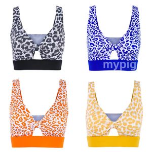 Nieuwe Europese en Amerikaanse sport ondergoed schok-absorberen Running Integrated Yoga Vest Fixed Cup Leopard Print Fitness Bra voor vrouwen