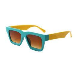 Nouvelles lunettes de soleil de mode cousues bicolores européennes et américaines, lunettes de soleil de personnalité de voyage de protection solaire haut de gamme pour femmes6093