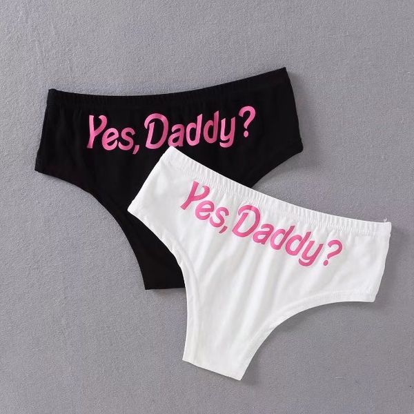 Nuevo diseño europeo sexy cintura elástica para mujer divertida letra linda impresa SÍ DADDY pantalones cortos triangulares bragas calzoncillos ropa interior S M L XL