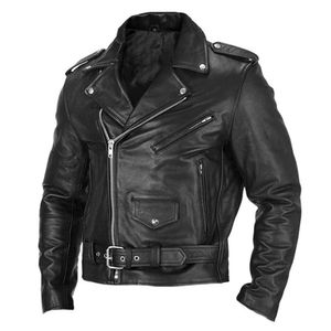 Nouveau Manteau en cuir de moto européenne pour hommes printemps et automne