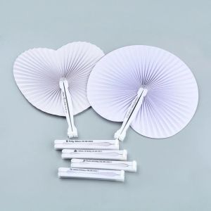 Nieuwe Europese bruiloftsbenodigdheden White Love Blank Paper Fan Wholesalezz