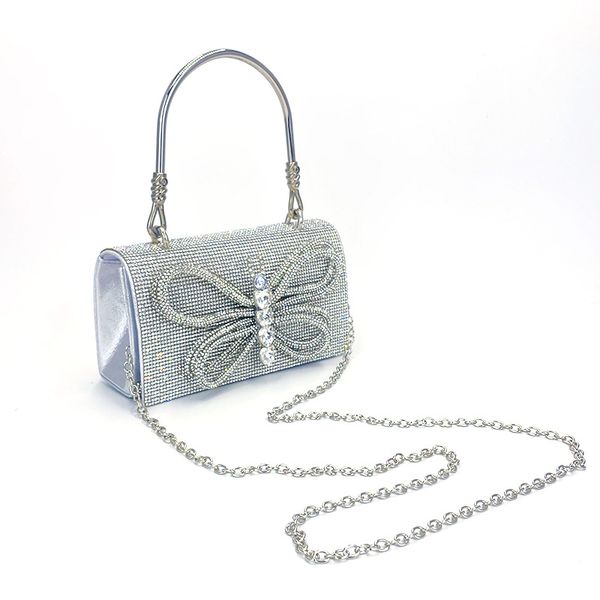 Nouvelle robe de soirée sac papillon brillant diamant chaîne sac pochette sac de fête