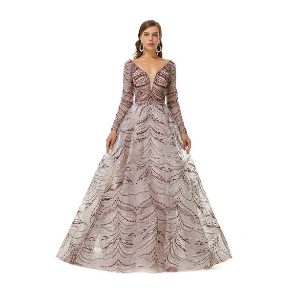 Nouvelles robes de soirée Style reine V profond robuste dentelle mince Robe élégante ENG07
