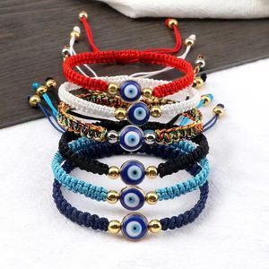 Nuevo Evil Eye Pulsera trenzada Lucky Red Black Color hilo pareja cadena hecha a mano oración brazaletes Pulsera joyería regalo para amigo