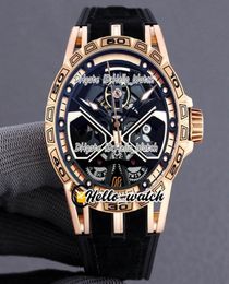 Nouveau Excalibur Spider Rddbex0750 Tourbillon Automatic Mens Watch Skeleton Dial Titanium Rose Gold Case Strap Rubber Watches Hwrd HE5623478