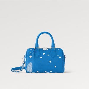 Nouveau Explosion hot Sacs femme sac à main bleu clair M46425 speedy white dots Sac grainé Infinity gaufré Bandou liere somptueux cuir de vachette 20b EP cadenas imprimé rayonnant