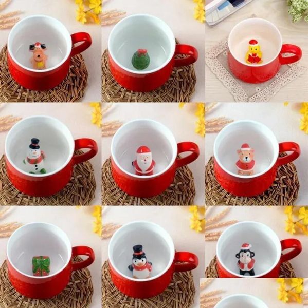 Tasses 3D belle tasse à café résistant à la chaleur dessin animé Animal tasse en céramique cadeau de noël de nombreux Styles 11 C R livraison directe 2024 maison jardin GG1025