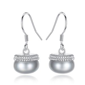 Nouveau exquis perle d'eau douce kaki s925 argent boucles d'oreilles femmes bijoux mode coréenne tempérament dame boutique oreille crochet boucles d'oreilles accessoiresAA5