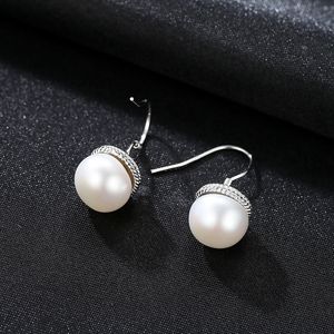 Nouvelle exquise perle d'eau douce kaki s925 argent balancent boucles d'oreilles femmes bijoux mode coréenne tempérament dame boutique oreille crochet boucles d'oreilles accessoires cadeau