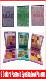 Nouvelles palettes de fard à paupières Shimmer Matte Glitter Métallique Pigmenté Portable 9 Couleurs Pastels Rose Menthe Lilas Yeux Make Up Palette1511388