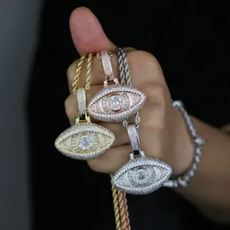 nieuwe oogvorm hanger ketting dames heren iced out hiphop rose gouden kleur sieraden paar cadeau