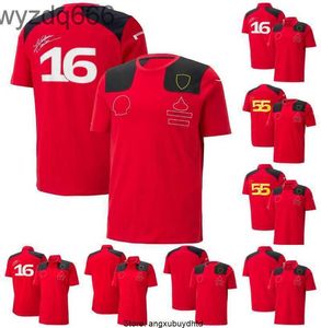 NOUVEAU F1 FERARI T-shirt pour hommes Polo Formule 1 Red Team Short à manches T-shirts Summer Racing Clothing Jersey Custom WBN6
