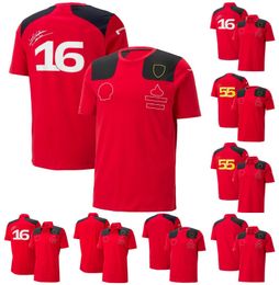 Nouveau T-shirt F1 Mens Polo Formule 1 Red Team Short à manches courtes T-shirts Summer Racing Clothing Custom Custom