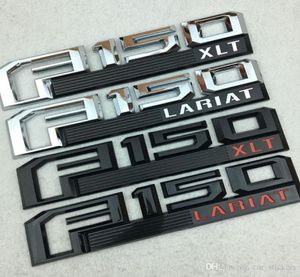 Nouveau F150 LARIAT XLT emblème 3D ABS Chrome Logo autocollant de voiture Badge porte décalcomanie style de voiture pour Ford6178776