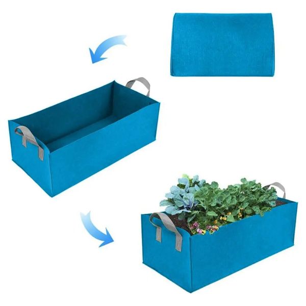 Nouveau lit de jardin surélevé en tissu 1pcs fleur de jardin carré cultiver le sac de plantation de plantation de plantation de plantage avec poignées pour plantes1.pour le sac de plantation de jardin