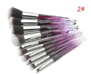 Nieuwe Crystal Makeup Borstels 10 stks / set Diamond Crystal Oogschaduw Borstels Kit Face Foundation Powder Concealer Cosmetics Brush