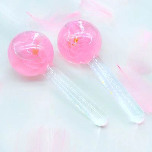 Nuevos globos de hielo de enfriamiento facial con masajeador de rodillos faciales de pétalos Bola de cristal de energía Onda de agua para masaje de ojos Herramientas de belleza para el cuidado de la piel