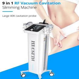 Nieuwe gezichtsmassage 9 in 1 RF vacuümvet afslankuitrusting 448 kHz CET RET Cellulitis Reduction 40K Cavitation Machine