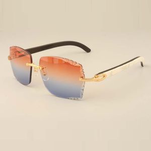 Nieuwe fabriek Directe luxe mode-zonnebril 3524014 Natuurlijke gemengde hoorn high-end zonnebrillen graverende lenzen, privé-aangepaste, gesneden naam