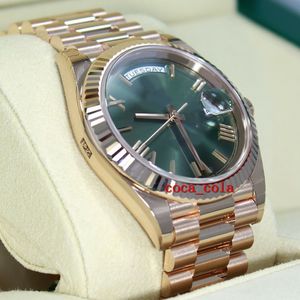 Nieuwe fabrieksversie Counter-kwaliteitshorloge 18K Rose Gold Green Olive Dial Watch Cal 3255 Beweging Automatisch ETA Duiken Zwemmen Me211d