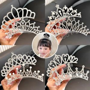 Nueva Hada princesa corona peine para el cabello corona horquilla para la cabeza niñas corona Tiara accesorios para el cabello boda fiesta de cumpleaños