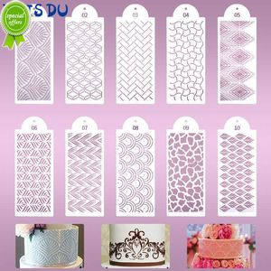 Nouveau FAIS DU Fondant gâteau maille pochoir timbres pochoirs gaufrage pour outil de décoration en plastique pulvérisation moule biscuits dessin peinture