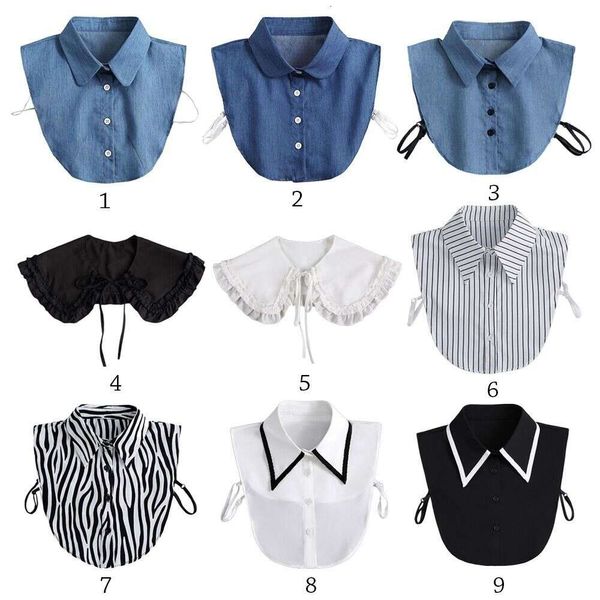 Nueva camisa desmontable Vintage falsa para mujer, blusa, suéter, cuello falso, solapa, Top, corbatas