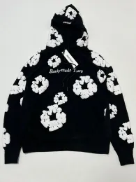 Nieuwe Falection Mens Readymade Denim Tears Flower Puff Printed Distressed Hoodie Sweatshirt Heren Top Pullover uiw98