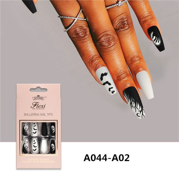 Nouveaux faux ongles portables détachables ballerine Nail Art conseils Halloween Vampire motif couverture complète ongles en gros