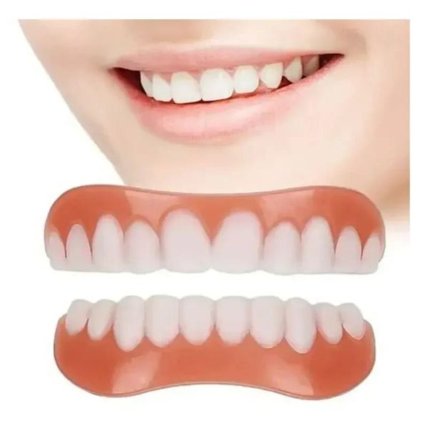Nouvelles dents en silicone en silicone supérieure inférieur en faces parfaits de rire parfaits de rires