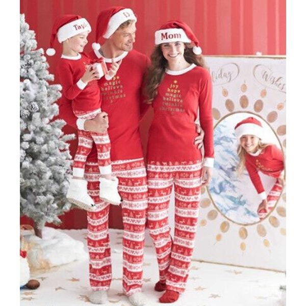 Nouvelle Famille Correspondant Vêtements Coton Famille De Noël Pyjama Famille Look Costumes Belle Vêtements Pour Bébés Tenues De Noël Chaud LJ201111
