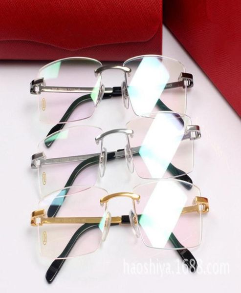 Nuevo Marco de gafas de marca famosa, montura de gafas de titanio puro de alta calidad Man039s, gafas sin montura de negocios Frame1687524