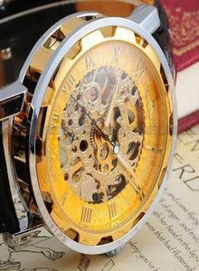 Nouveau gagnant de marque célèbre Mode de luxe Men de luxe en acier inoxydable Hommes mécaniques Watch Skeleton Watch for Men Dress8750526