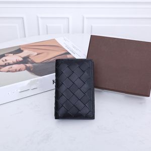 Nouveau célèbre designer petit porte-cartes en cuir véritable portefeuilles pour hommes mode porte-cartes organisateur poche crochet sacs noir