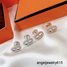 Nouveaux boucles d'oreilles farandole charme h pour femme concepteur de haras 925 Silver Diamond T0p Counter Advanced Materials European Taille Crystal 006