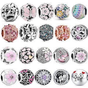 Nueva moda 100% 925 cuentas de plata esterlina Fit Pandora pulsera brazalete para mujeres que hacen joyería DIY corazones flor estilo amante regalo encantos diseñador de lujo