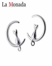 Nouvelle mode 100 925 argent sterling petit animal mignon moon de lune de chat