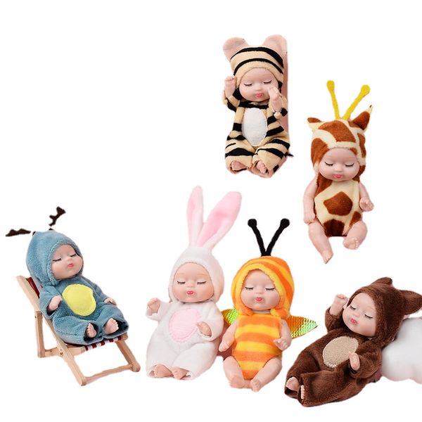 Nouvelle mode 11 cm Simulation renaissance poupées jouet Mini mignon dormir bébé série poupée dessin animé Animal jouet pour enfants cadeau d'anniversaire