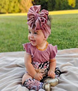 Nouvelle mode 14 couleurs Big bowknot bandeau bébé fille bandeaux arc bandeau de cheveux enfants enfant coton turban tête enveloppement cheveux accessoires 7979298